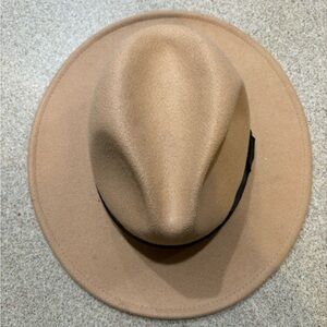 Tan Felt Cowboy Hat with Black Belt